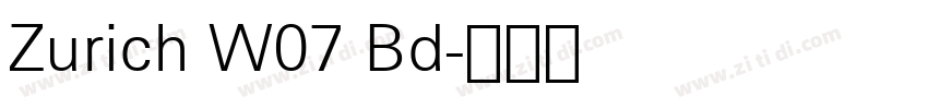 Zurich W07 Bd字体转换